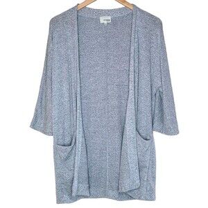 Aritzia Wilfred Free Zlata Sweater Open-front Pocket Cardigan Grey Women Size XS